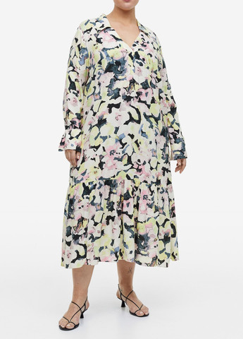Комбинированное праздничный платье H&M с абстрактным узором