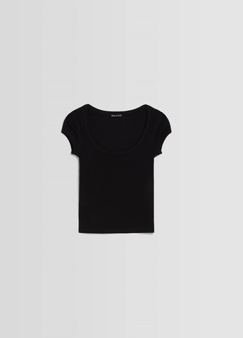Черная летняя футболка Bershka