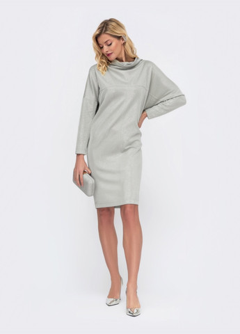 Серое серое платье с люрекс нитью и рукавами "летучая мышь" Dressa