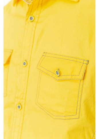 Желтая кэжуал рубашка однотонная Ager
