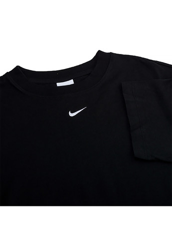 Черное спортивное женское платье w nsw essnt rib dress bycn черный Nike однотонное