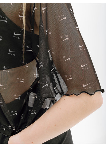 Жіноча Футболка W NSW AIR AOP MESH SS CROP TOP Чорний Nike - (262600558)