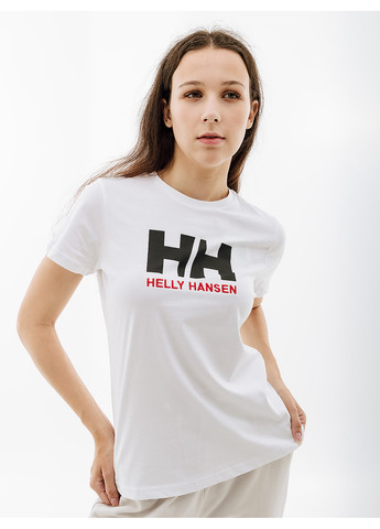 Біла демісезон жіноча футболка helly hanen w hh logo t-shirt білий Helly Hansen