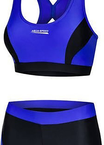 Комбинированный демисезонный купальник роздельный для женщин fiona 6455 черный, синий жен Aqua Speed