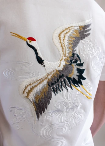 Комбинированная футболкаtork white No Brand