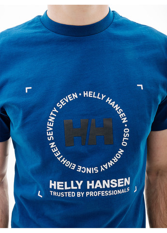 Голубая мужская футболка helly hansenove cotton t-shirt голубой Helly Hansen
