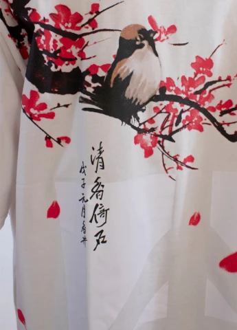 Комбінована чоловіча футболка cherry blossoms white No Brand