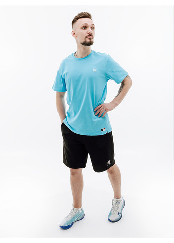 Голубая мужская футболка new york yankees base runner голубой 47 Brand