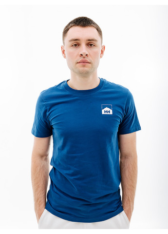 Синяя мужская футболка nord graphic hh t-shirt синий Helly Hansen