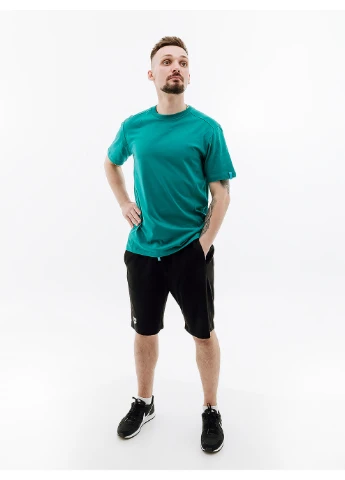 Зеленая мужская футболка team t-shirt panel зеленый Arena
