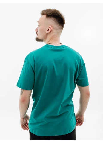 Зеленая мужская футболка team t-shirt panel зеленый Arena