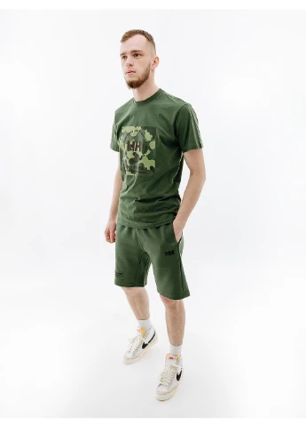 Зелена чоловіча футболка helly hansenove cotton t-shirt зелений Helly Hansen