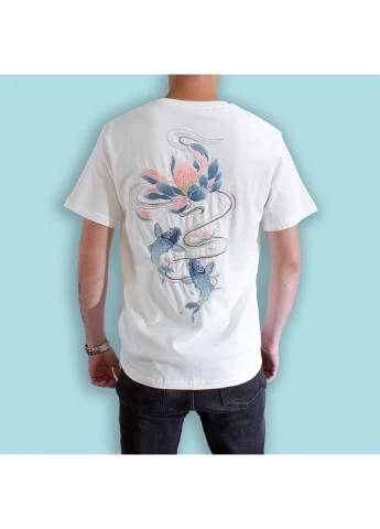 Комбинированная мужская футболка blueotus white No Brand