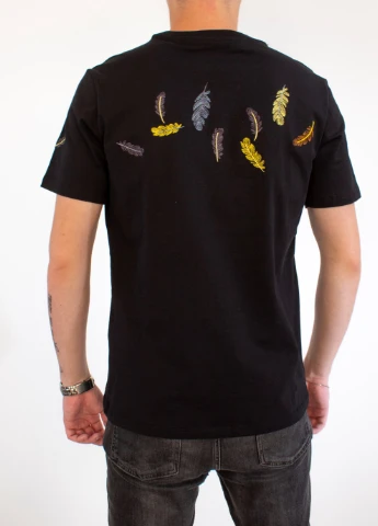Комбінована футболка feathers black No Brand