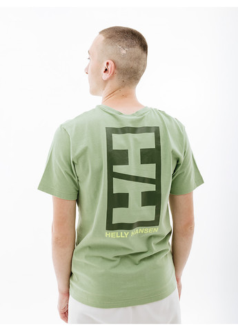 Зеленая мужская футболка core graphic t зеленый Helly Hansen