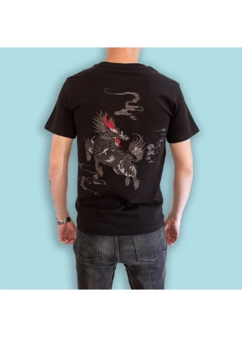 Комбінована чоловіча футболка the dragon black No Brand