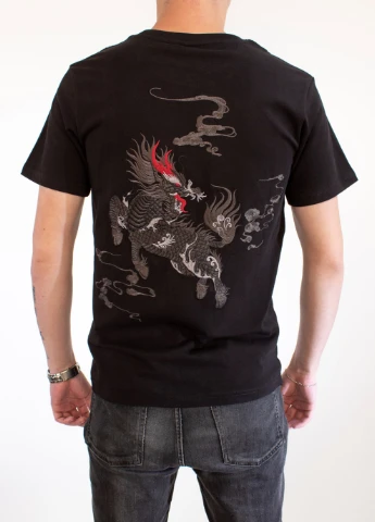 Комбінована чоловіча футболка the dragon black No Brand