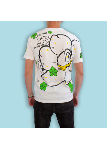 Комбинированная мужская футболка crazy flower white No Brand