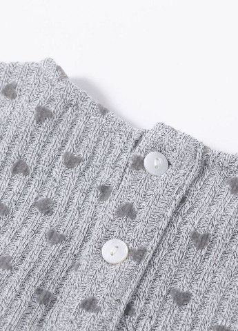 Сіра комбіноване плаття з довгим рукавом та помпонами на грудях Yumster (262445398)