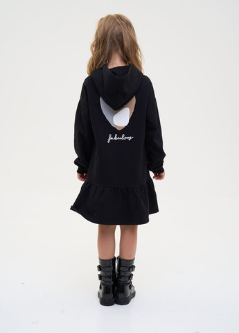 Чёрное теплое детские платье с капюшоном Yumster (262445405)