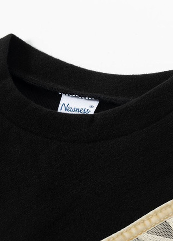 Yumster стильный свитшот со вставкой из фатина однотонный черный кэжуал полиэстер