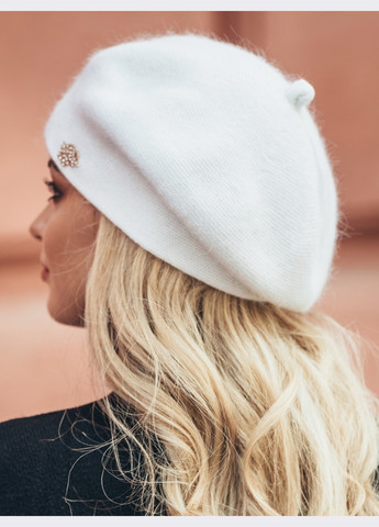 Белый однотонный классический берет Dressa (262448064)