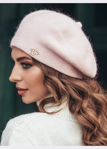 Рожевий однотонний класичний берет Dressa (262448088)