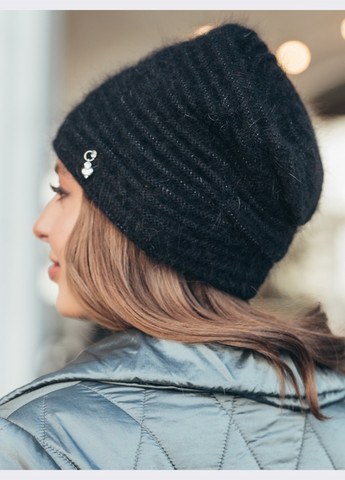 двойная шапка черного цвета с люрексом Dressa (262448041)