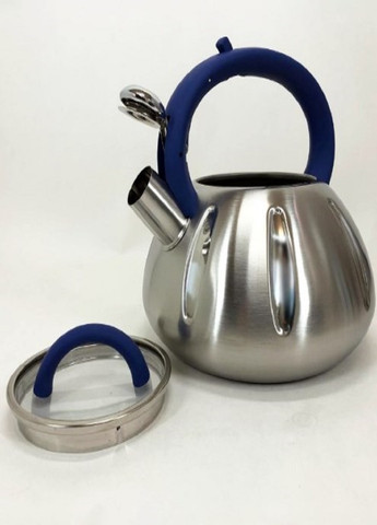 Чайник із свистком UN-5303 із нержавіючої сталі 3,0л синій Unique (262448830)