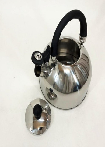 Чайник із свистком UN-5302 із нержавіючої сталі 2,5л чорний Unique (262448822)