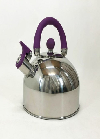 Чайник со свистком UN-5302 из нержавеющей стали 2,5л фиолетовый Unique (262448821)