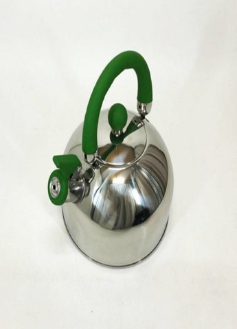 Чайник со свистком UN-5302 из нержавеющей стали 2,5л зеленый Unique (262448820)