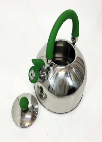 Чайник со свистком UN-5302 из нержавеющей стали 2,5л зеленый Unique (262448820)