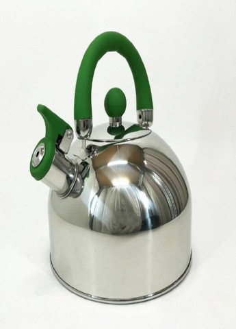 Чайник із свистком UN-5302 із нержавіючої сталі 2,5л зелений Unique (262454242)