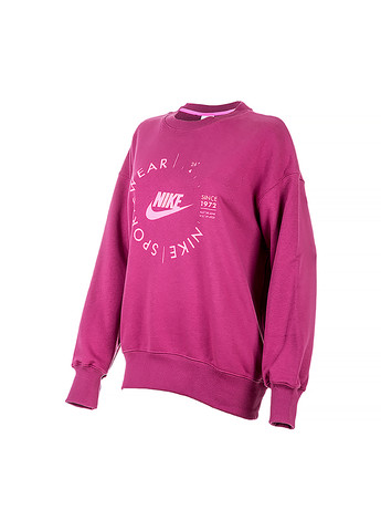Женский Свитшот W NSW FLC OS CREW PRNT SU Розовый Nike - крой однотонный розовый спортивный - (262451203)