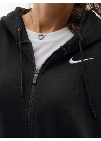 Женская Толстовка W NSW JRSY OS FZ HOODIE Черный Nike (260956722)