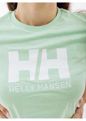 Салатовая демисезон женская футболка hely hansen w hh logo t-shirt салатовый Helly Hansen