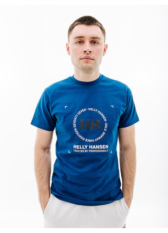 Голубая мужская футболка ove cotton t-shirt голубой Helly Hansen