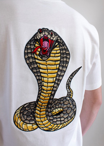 Комбинированная мужская футболка jealous cobra white животные принты No Brand