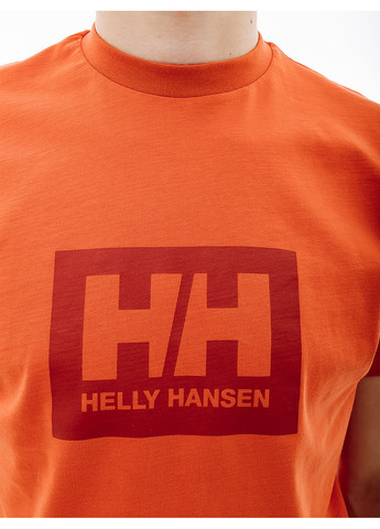 Оранжевая мужская футболка hh box t оранжевый Helly Hansen