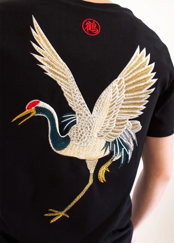 Комбинированная мужская футболка crane black No Brand