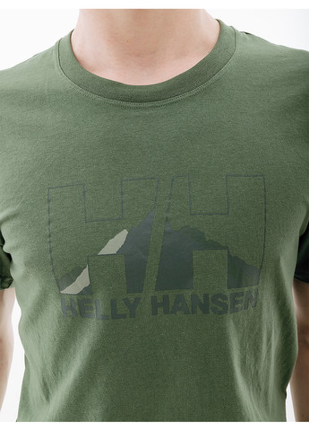 Зелена чоловіча футболка nord graphic t-shirt зелений Helly Hansen