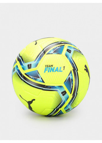 М'яч футбольний team FINAL 21.1 FIFA Quality Pro Ball Салатовий, Чорний, Синій Уні 5 Puma (262450497)