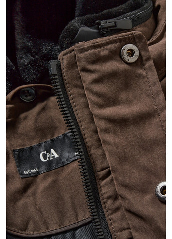Темно-коричневая демисезонная куртка парка C&A