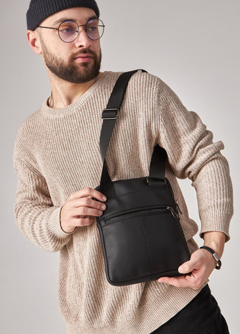 Мужская сумка-мессенджер мини формата, черного цвета No Brand classic mini зерно (262893007)