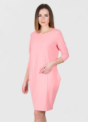 Светло-розовое кэжуал платье Meggi однотонное