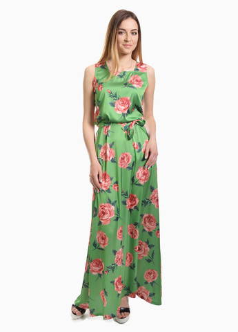 Зеленое кэжуал платье Meggi с цветочным принтом