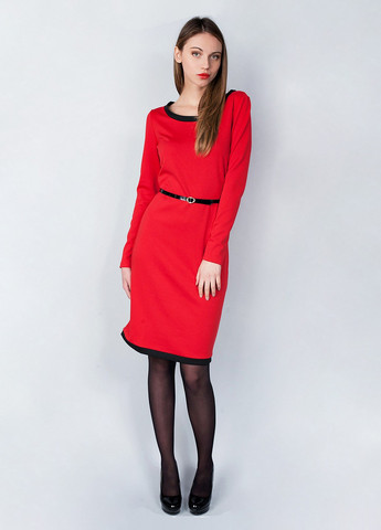 Красное кэжуал платье Meggi однотонное