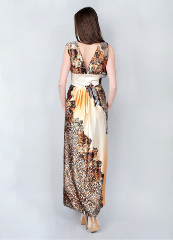 Коричневое кэжуал платье Meggi леопардовый
