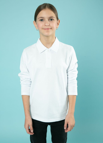 Белая детская футболка-рубашка поло детская TvoePolo однотонная